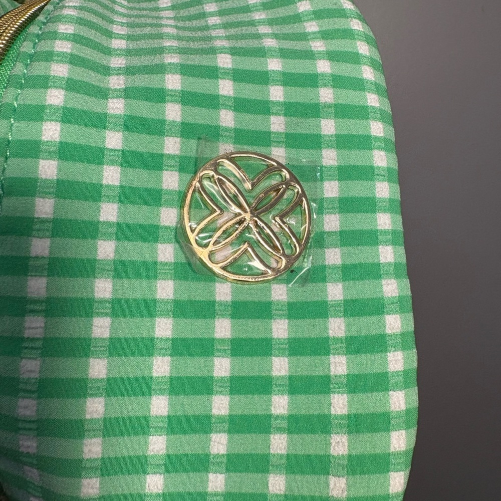 Lilly Pulitzer Green and White Gingham Crossbody Bag for Golf or Pickleball - Picture 6 of 10